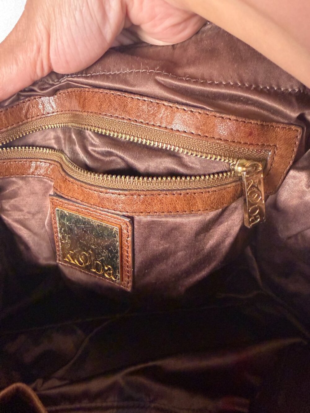 Kooba Brown Leather Shoulder Bag Purse - Picture 15 of 15